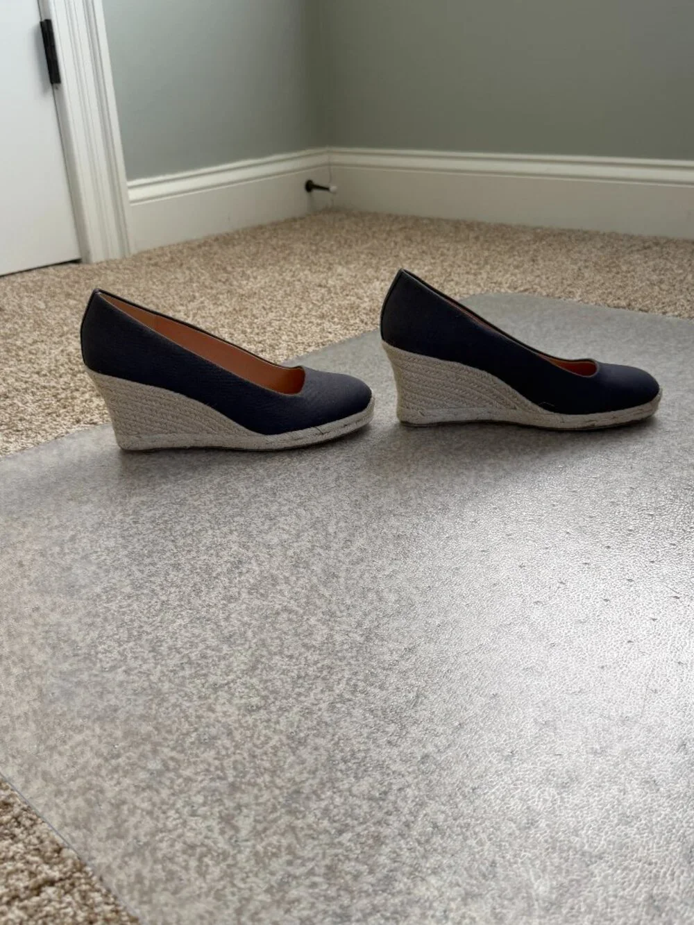 J. Crew Canvas Espadrille Wedge | Navy | Size 8.5